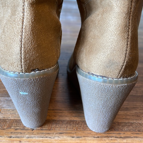 Tall suede zippered furry boots 8M - Picture 7 of 8